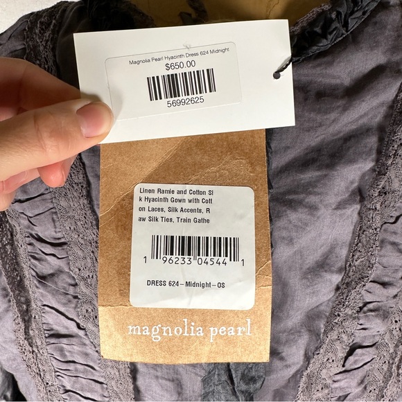 Magnolia Pearl Midnight Hyacinth dress linen silk gray - Picture 6 of 16